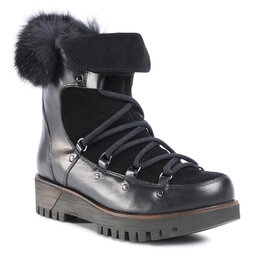 Pollonus Schnürstiefeletten Pollonus 5-1000-013 Czarny Lico/Czarny Velur