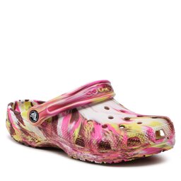 Crocs Παντόφλες Crocs Classic Marbled Clog 206867 Electric Pink/Multi