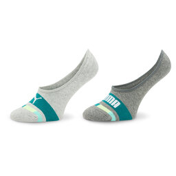Puma Sada 2 párů dětských kotníkových ponožek Puma Kids Seasonal Footie 2P 938009 Šedá
