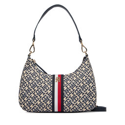 Tommy Hilfiger Handtasche Tommy Hilfiger Th Jacquard Ess Shoulder Bag AW0AW19331 Blau