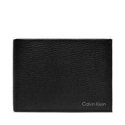 Calvin Klein Liels vīriešu maks Calvin Klein Warmth Bifold 5Cc W/ Coin L K50K507896 Melns