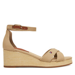 Tommy Hilfiger Espadrile Tommy Hilfiger Flag Criss-Cros Mid Wedge Espad FW0FW08481 Bej