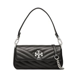 Tory Burch Táska Tory Burch Kira Chevron Small Flap Shoulder Bag 90456 Black/Rolled Nickel 002