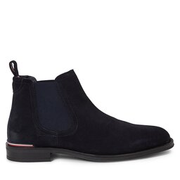 Tommy Hilfiger Kotníková obuv s elastickým prvkem Tommy Hilfiger Core Rwb Hilfiger Suede Chelsea FM0FM04757 Modrá