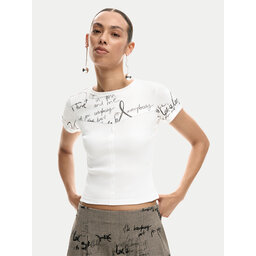 Desigual Desigual T-Shirt Helsinki 26SWTK10 Creme Slim Fit