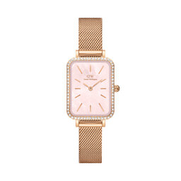 Daniel Wellington Zegarek Daniel Wellington Quadro Mesh DW00100669 Różowe złoto