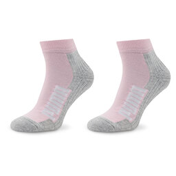 Puma 2 pares de calcetines altos para mujer Puma Cushioned Quarter 907950 04 Basic Pink