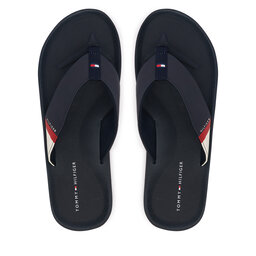Tommy Hilfiger Zehentrenner Tommy Hilfiger Padded Hilfiger Beach Sandal FM0FM06011 Dunkelblau