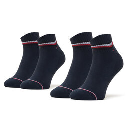 Tommy Hilfiger Комплект 2 чифта къси чорапи мъжки Tommy Hilfiger 100001094 Dark Navy 039