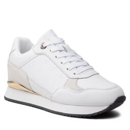 Tommy Hilfiger Sneakers Tommy Hilfiger Metallic Monogram Emboss Sneaker FW0FW06784 White/Gold 0K6