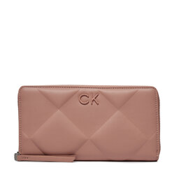 Calvin Klein Portafoglio grande da donna Calvin Klein Re-Lock Quilt Za Wallet Lg K60K610774 Ash Rose VB8