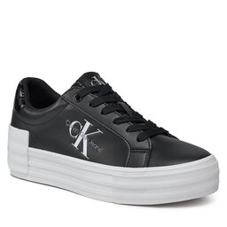 

Снікерcи Calvin Klein Jeans Bold Vulc Flatf Low Lace Lth Ml YW0YW01294 Black/Bright White 0GM, Чорний