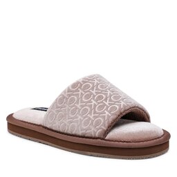 Calvin Klein Kapcie Calvin Klein Slipper Flatform Sandal Vel HW0HW01540 Deep Taupe GNS