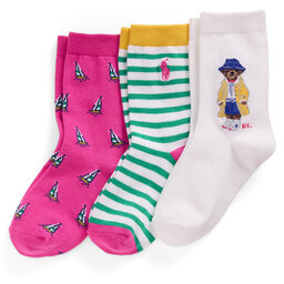 Polo Ralph Lauren Sada 3 párů dětských vysokých ponožek Polo Ralph Lauren 4,47969E+11 Barevná