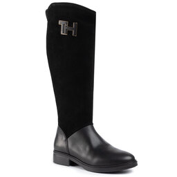 Tommy Hilfiger Klassische Stiefel Tommy Hilfiger Essential Suede Longboot FW0FW04322 Black 990