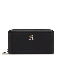 Tommy Hilfiger Portofel Mare de Damă Tommy Hilfiger Th Essential S Large Za AW0AW15749 Negru