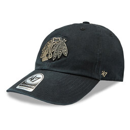 47 Brand Cap 47 Brand NHL Chicago Blackhawks Ballpark Camo '47 CLEAN UP H-BPCAM04GWS-BK Black