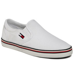 Tommy Jeans Tenis superge Tommy Jeans Essential Slip On Sneaker EN0EN00782 White YBS