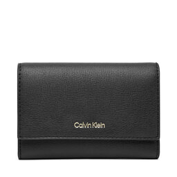 Calvin Klein Denarnica Calvin Klein Foil Logo Trifold W/ Zip Pocket LV04F1117G Črna