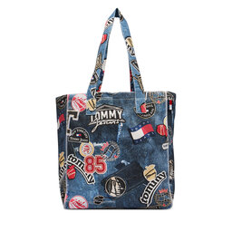 Tommy Jeans Handtasche Tommy Jeans Tjw Bodega Trompe L'Oeil Tote AW0AW19304 Dunkelblau