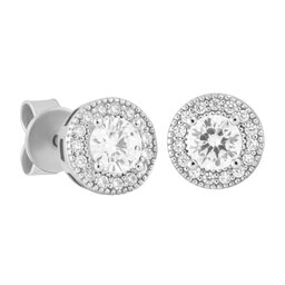 ICED STUFF Naušnice ICED STUFF Diamond Stud Baguette Bílé zlato