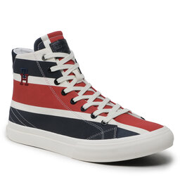 

Снікерcи Tommy Hilfiger Th Hi Vulc Street Stripes FM0FM04690 Ivory YBI, Cиній