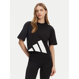 adidas adidas Marškinėliai Essentials Big Logo Boyfriend JG8736 Juoda Loose Fit