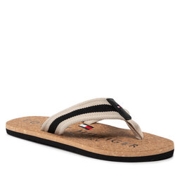 Tommy Hilfiger Zehentrenner Tommy Hilfiger Cork Beach Sandal FM0FM03986 Black BDS