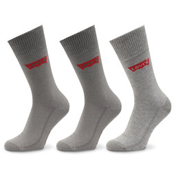 Levi's® Комплект 3 чифта дълги чорапи мъжки Levi's® 903052001 Middle Grey Melange