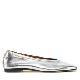 Tommy Hilfiger Μπαλαρίνες Tommy Hilfiger Soft Metal Lthr Ballerina No Bow FW0FW08601 Ασημί
