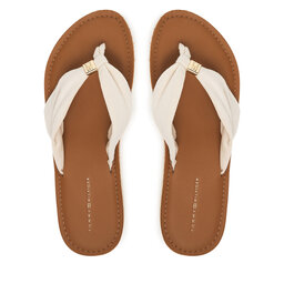 Tommy Hilfiger Zehentrenner Tommy Hilfiger Th Ltr Footbed Summer Sandal FW0FW09194 Écru