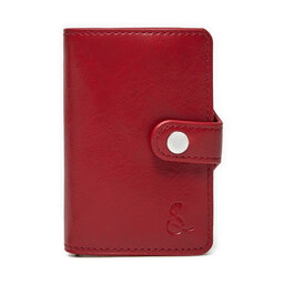 Semi Line Etui na karty kredytowe Semi Line P8296-4 Czerwony