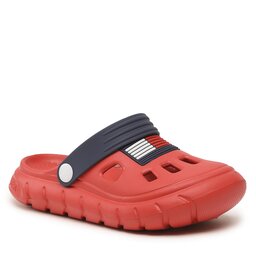 Tommy Hilfiger Sandaler och Slip-ons Tommy Hilfiger Flag Comfy Sandal T3X2-32915-0083 S Red/Blue X049