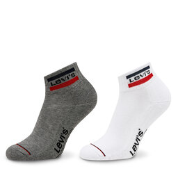 Levi's® Set di 2 paia di calzini lunghi da uomo Levi's® 37157-0146 White/Grey