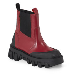 Tommy Jeans Boots Tommy Jeans Tjw Chunky Chelsea Mix Material EN0EN02375 Rouge XJS