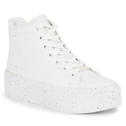 Calvin Klein Jeans Αθλητικά Calvin Klein Jeans Bold Vulc Flatf Mid Laceup Wn YW0YW01230 Triple White 0K8