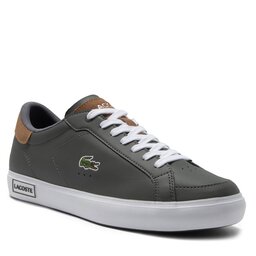 Lacoste Sneakersy Lacoste Powercourt 746SMA0018 Dk Gry/Brw 5A8