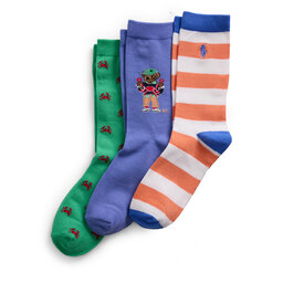 Polo Ralph Lauren Sada 3 párů dětských vysokých ponožek Polo Ralph Lauren 444969087001 Barevná