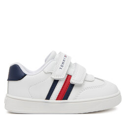 Tommy Hilfiger Laisvalaikio batai Tommy Hilfiger Stripes Low Cut Velcro Sneaker T1X9-33839-1355 M Balta