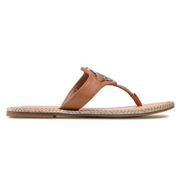 

В'єтнамки Tommy Hilfiger Essential Leather Flat Sandal FW0FW05620 Summer Cognac GU9, Коричневий