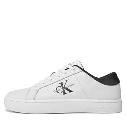 

Снікерcи Calvin Klein Jeans Classic Cupsole Low Laceup Lth YM0YM00864 Bright White/Black 01W, Бежевий