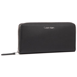 Calvin Klein Duży Portfel Damski Calvin Klein Ck Must Ziparound Lg K60K606698 Czarny