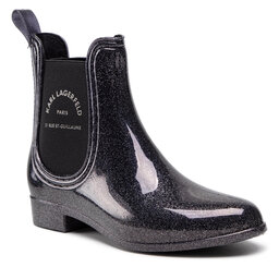 KARL LAGERFELD Гумени ботуши KARL LAGERFELD KL94770 Dark Silver Rubber