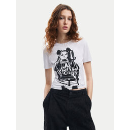Desigual Desigual Póló Choi Lacroix 24WWTK90 Fehér Slim Fit