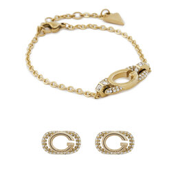 Guess Set náušnice a náramek Guess JUBS04 693JW Zlatá