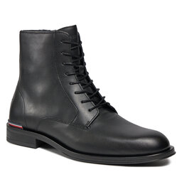 Tommy Hilfiger Schnürschuhe Tommy Hilfiger Core Rwb Hilfiger Lth Lce Boot FM0FM05030 Black BDS