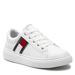 Tommy Hilfiger Superge Tommy Hilfiger Low Cut Lace-Up Sneaker T3A9-32310-1451 S White 100