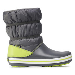 

Снігоходи Crocs Crocband Winter Boot K 206550 Slate grey/Lime Punch, Срібний