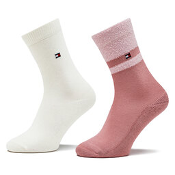 Tommy Hilfiger Σετ 2 ζευγάρια ψηλές κάλτσες γυναικείες Tommy Hilfiger 701224913 Pink Comb 035