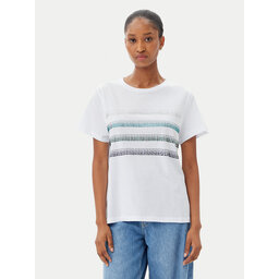 Marella Marella Camiseta Foglia 2515971042 Blanco Regular Fit